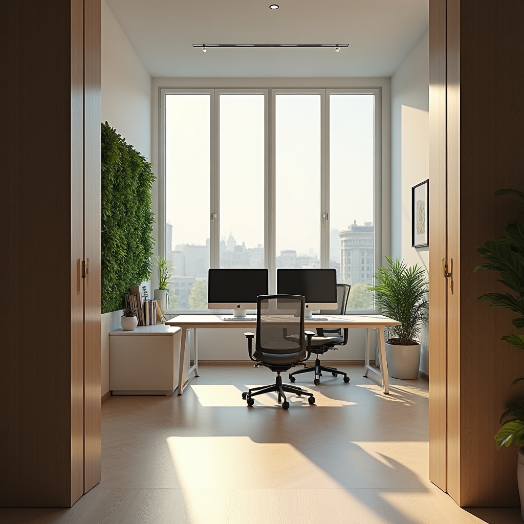 Interiorul biroului IlenqixHub din București, spațiu organizat și luminos